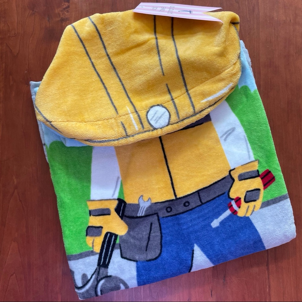 Authentic Kids Construction Worker Beach Towel